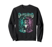 Split Personality Cat Dr Jekyll and Mr Hyde Halloween Sweatshirt