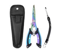 Split Ring Pliers, Fishing Pliers, Hook Remover, Coloured Titanium Steel Fishing Scissors, Multifunctional Fish Tool Braid Cutter Gear Accessories for Cutting Lines