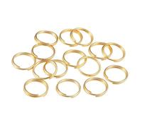 Split Rings 100Pcs Double Loops Open Jump Rings 16 * 0.8/14 * 0.7mm, Twisted Split for Jewelry Making(Gold,16mm)