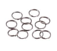 Split Rings 100Pcs Double Loops Open Jump Rings 16 * 0.8/14 * 0.7mm, Twisted Split for Jewelry Making(Gun Black,16mm)