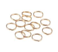 Split Rings 100Pcs Double Loops Open Jump Rings 16 * 0.8/14 * 0.7mm, Twisted Split for Jewelry Making(KC Gold,14mm)