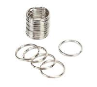 Split Rings for Keyrings, Plain Key Ring Mini Rings Metal Keychain for Home Keys Organisation and Craft Making, Pet Dog Cat Collar DIY Tag Car Key Attachment (Stainless Steel, 50mm - 20pcs)