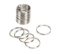 Split Rings for Keyrings, Plain Key Ring Mini Rings Metal Keychain for Home Keys Organisation and Craft Making, Pet Dog Cat Collar DIY Tag Car Key Attachment (Stainless Steel, 35mm - 10pcs)