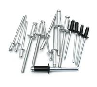 Split Rivets, Aluminum Alloy Blind Pop Rivet Assortment Kit | Silver 945 Black 495 1/8 To 3/16 inch Usage: Sheet Metal Furniture Boat Fittings(Black 495pcs)