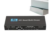 Split Screen TV, Quad Screen Multiviewer - 4-in-1 Digital Seamless Multi-Display Adapter 4K for Setup, Conference Room & Security Monitoring