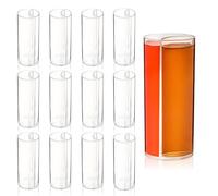 Split Shooters Divided Test Tube Plastic Shot Glasses - Clear Plastic Jager Bomb Chaser Shot Glass Glasses Cups - Fun Unique Glasses for Events Birthday Bachelor Bachelorette Parties - Set of 12