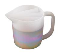 Split Silicone Pouring Cup - Food Grade Silicone 500ml | Resin Mixing Cup with Handle, Four Channel Design, Reusable Color Adjustment Tool | Measuring Container for Resin Baking and