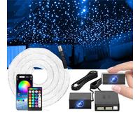 Split Starlight Headliner Kit - 400pcs 0.02in 4.9ft Fiber Optic RGBW Star Lights for Car with 2 Light Heads 16W Mini Engine Easy to Hide,Flexible Wiring,APP/Remote Control for Car Roof/Bedroom Ceiling