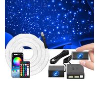 Split Starlight Headliner Kit - 600pcs 0.02in 4.9ft Fiber Optic RGBW Star Lights for Car with 2 Light Heads 16W Mini Engine Easy to Hide,Flexible Wiring,APP/Remote Control for Car Roof/Bedroom Ceiling