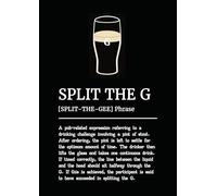 Split the G Pub definition Wall Art, Black and White Typographic Print, Sout Drinking Challenge Rules, Bar Decor (Black). Size A4
