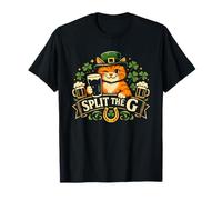 Split The G Tee St Patricks Day Irish Beer Ireland Cat T-Shirt