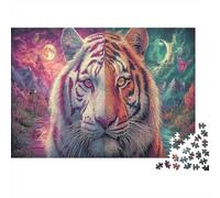 Split Tiger, Two Worlds in One 1000 Piece Jigsaw Puzzle Enthusiasts Family Wildlife Adult Educational Indoor Stress Relief Birthday Gift Decor 38x26cm/1000pcs