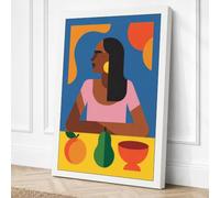 Split-Tone Portrait Modern Canvas Wall Art Print 18x12 Inch (46 x 30 cm)