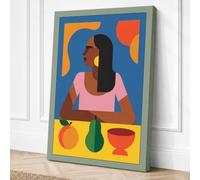 Split-Tone Portrait Modern Canvas Wall Art Print 18x12 Inch (46 x 30 cm)