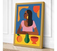 Split-Tone Portrait Modern Canvas Wall Art Print 18x12 Inch (46 x 30 cm)