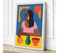 Split-Tone Portrait Modern Canvas Wall Art Print 18x12 Inch (46 x 30 cm)