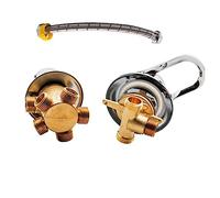 Split Two Piece Shower Mixer Valve Faucet G1/2" Brass Connector 2/3/4/5 Way Output Diverter Tap For Shower Cabin Column, Ceramic Cartridges, Send 30cm Connection Pipe, 2 Handles(5 Output,Screw Thread)