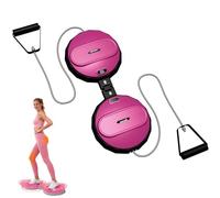 Split-Type Rotating Waist Trainer Smart-Counting Abdominal Twisting Disc Core Strengthening Fitness Board for Women and Men (BLACK PINK)