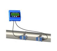 Split Type Ultrasonic Liquid Flowmeter External Clip Power Supply 8-36VDC Digital Clamp-on Flow Sensor For Copper/PVC Pipe High Sensitivity, Low Error(Host plus TM-1)