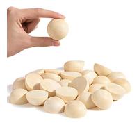 Split Wood Balls 1.5 inch Half Wooden Balls 40mm Unfinished Half Wooden Beads for Crafts and Art Supplies (60PCS)