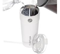 Splitflask 2 in 1 Insulated Tumbler - 850ml Dual Chamber Insulated Coffee Cup, Leakproof Stainless Steel Tumbler, Hot and Cold Drinks, Travel Friendly, Perfect for Mums - White