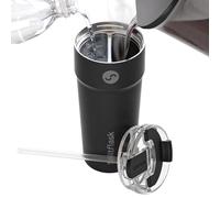 Splitflask 2 in 1 Insulated Tumbler - 850ml Dual Chamber Insulated Coffee Cup, Leakproof Stainless Steel Tumbler, Hot and Cold Drinks, Travel Friendly, Perfect for Mums - Black