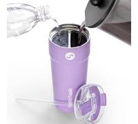 Splitflask 2 in 1 Travel Tumbler - 850ml Dual Chamber Insulated Coffee Cup, Leakproof Stainless Steel Tumbler, Hot and Cold Drinks, Travel Friendly, Coffee and Water Bottle - Lilac