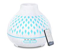 SPLITSKY 400ML Essential Oil Diffuser, Large Room Cold Fog Air Scent Diffuser, Home Electric Aromatherapy Machine with Remote Control, 10 Hours of Quiet Operation, 7 LED Lights, Timer