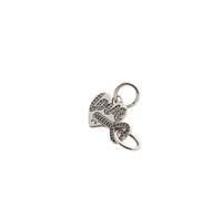 Pandora Moments Love heart and key sterling silver splittable dangle with clear cubic zirconia
