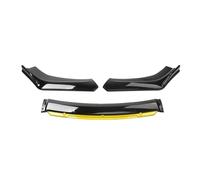 Splitter 4PCS Car Front Bumper Lower Lip Body Kit Spoiler Canard Splitter Diffuser Bumper Cover Lip Spoiler Wings Universal Diffuser(Black with yellow)