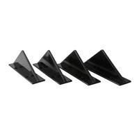 Splitter 4pcs Universal Car Shark Fin Triangular Rear Bumper Diffuser Spoiler Protector Carbon Fiber Chassis Lip Decoration Car Tail Wing(Black flat)
