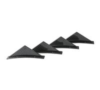 Splitter 4pcs Universal Car Shark Fin Triangular Rear Bumper Diffuser Spoiler Protector Carbon Fiber Chassis Lip Decoration Car Tail Wing(Carbon curved)