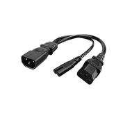 Splitter Power Plug Cord C14 to C13+C7 Y, Single IEC 320 C14 Male to C13+C7 Female Splitter Adapter Cable Cord