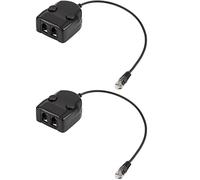 Splitter Training Adapter, 2PCS Telephone Splitter Training Box Volume Control Intelligent Sound Closed for Phone Handsets (2, Black)