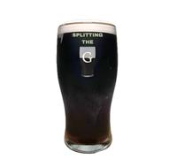 Splitting the G Novelty Beer Glass - Funny Stout Lover Gift for Men, Unique Dark Beer Birthday Christmas GIF for Him, Pub Culture Beer Fan Gift