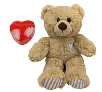Splodge Teddy Parties - Brown Cuddles Teddy Bear Plush Soft Toy with 60 Second Voice Recorder - 16"/40cm - Baby Heartbeat Bear