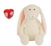 Splodge Teddy Parties White Bunny Soft Plush Toy with 60 Second Voice Recorder - 16"/40cm Recordable Bear