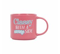Splosh Cheeky Classy Savage Mug - Funny Coffee Cup with Humorous Sayings and Messages Unique Gift Ideas for Her and for Him Coffee & Tea Lovers Family Home Office Gift 435ml