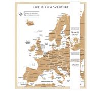 Splosh Desktop Travel Map Uk & Ireland Pin Cork Board With Pins 27 X 22Cm