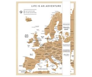 Splosh Desktop Travel Map Uk & Ireland Pin Cork Board With Pins 27 X 22Cm