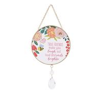Splosh Friends Glass Suncatcher - Stained Glass Hanging Garden Ornaments with Light-Catching Beads Hanging Crystals Wind Chimes Indoor Outdoor Color Sun Catcher for Windows Decoration Prism Kit Gift
