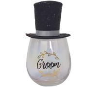 Splosh Groom Celebration Glass - Stemless Personalised Glass Drinking Cup - Wedding Present and Engagement Gifts for Him - Unique Novelty Gift with Wearable Top Hat - 16oz.