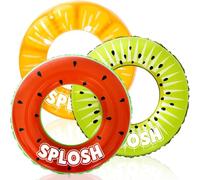 Splosh Inflatable 90cm Rubber Rings, Set of 3 Fruit Swimming Ring Pool Toys