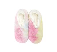 Splosh Kid's Tie Dye Slippers - Medium kids colourful rainbow slippers with a fun tie dye design to keep you warm in soft, comfy and fluffy slippers. Machine washable with non-skid soles.