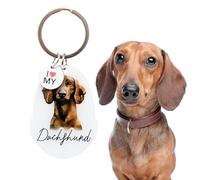 Splosh Personalised Dachshund Keyring. Dog Key Chain Gifts. Accessories, Key Tags