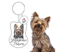 Splosh Personalised Yorkshire Terrier Keyring. Customised Dog Key Chain Gifts. Key Rings for Dog Lovers