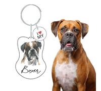 Splosh Pet Keyring Boxer - Personalised Dog Key Ring and Chain - Customised Gifts for Dog Lovers - Key Tags and Accessories