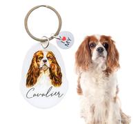 Splosh Pet Keyring Cavalier - Personalised Dog Key Ring and Chain - Customised Gifts for Dog Lovers - Accessories and Key Tags (PTK003)
