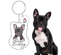 Splosh Pet Keyring French Bulldog - Personalised Dog Key Ring and Chain - Customised Gifts for Dog Lovers - Accessories and Key Tags (PTK008)