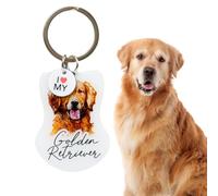 Splosh Pet Keyring Golden Retriever - Personalised Dog Key Ring and Chain - Customised Gifts for Dog Lovers - Accessories and Key Tags (PTK010)